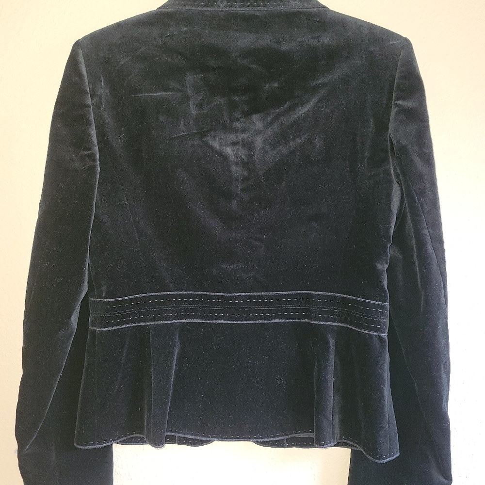 Ann Taylor Black Velvet Jacket Size 4 - Picture 7 of 12